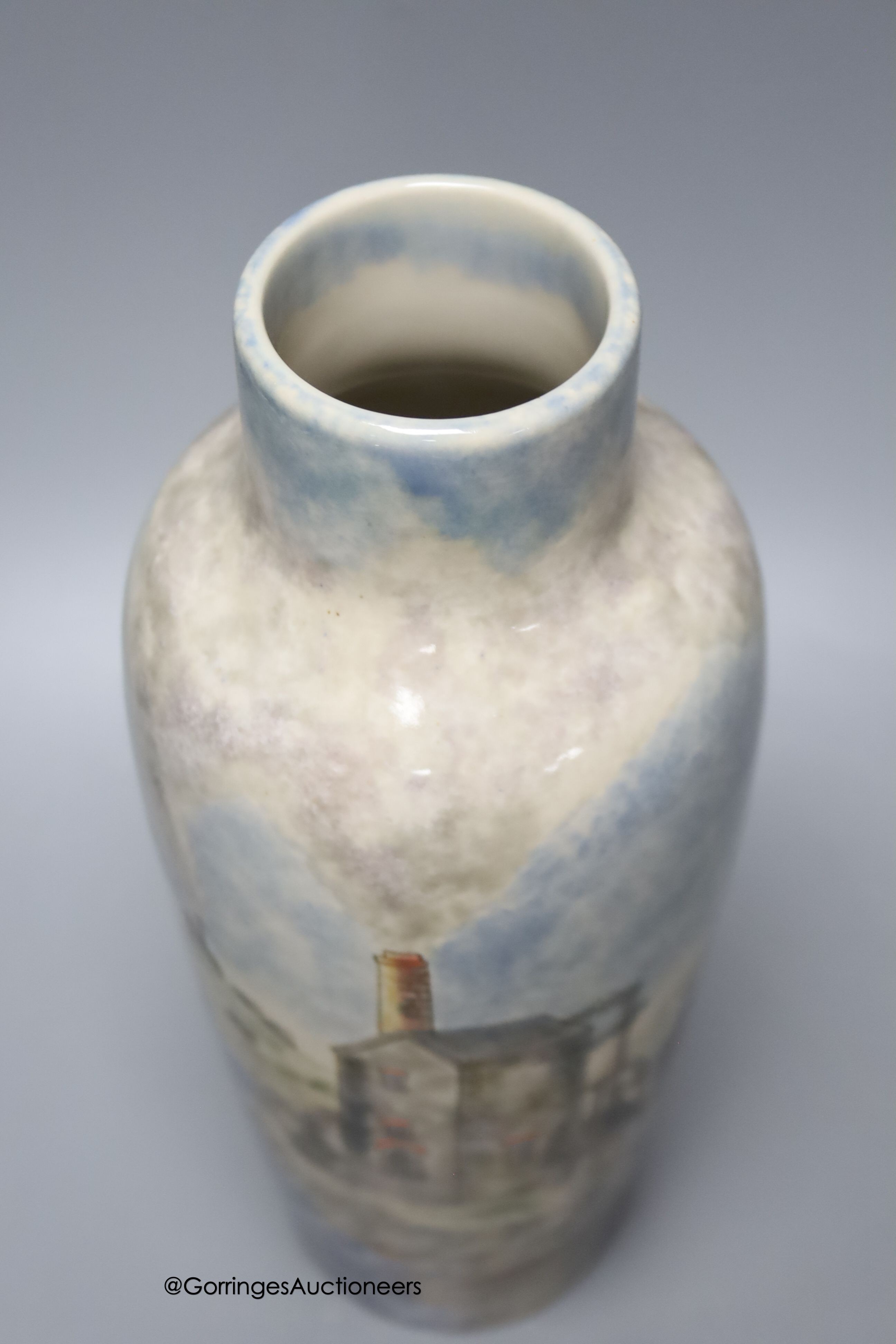 A Cobridge 'Cornish tin mines' vase, 60/150, height 28cm